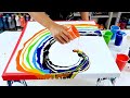 Gorgeous and Bright Rainbow Wave - Acrylic Pouring - Fluid Liquid Art