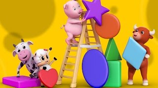 The Shapes song | Nursery Rhymes Farmees | Learn Shapes | Kids songs