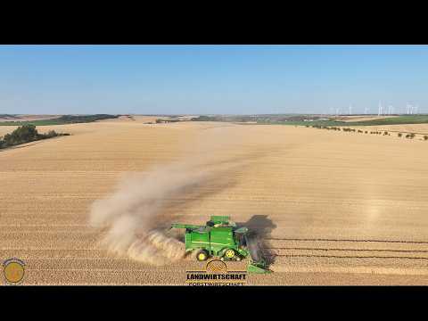 Der kleine Mähdrescher Drischt die 127ha Fläche! John Deere 785i 1800ha Getreide Lebensmittel Ernte