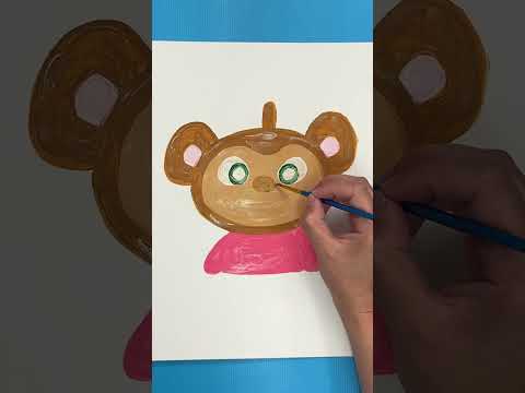 On peint un singe avec #LittleBabyBum ! #short #comptine #bébé #peinture #activité #tuto