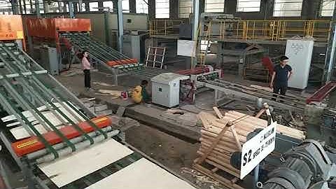 Using veneer stacker to stacking the short core automatically