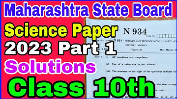 10th Science and Technology Part 1 2023 Paper Set N934 Solutions Science 1 Maharashtra State Board