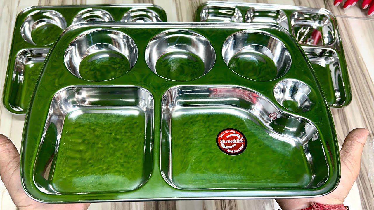 Steel Big Bhojan Thal Deep Katori With Chatni bowl Best Dinner Thali in India