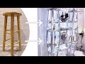 SEE HOW I TURNED STOOLS INTO A HIGH END SHELVING UNIT