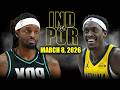 Indiana Pacers Vs Portland Trail Blazers Full Game Highlights March 8 2026 NBA Season