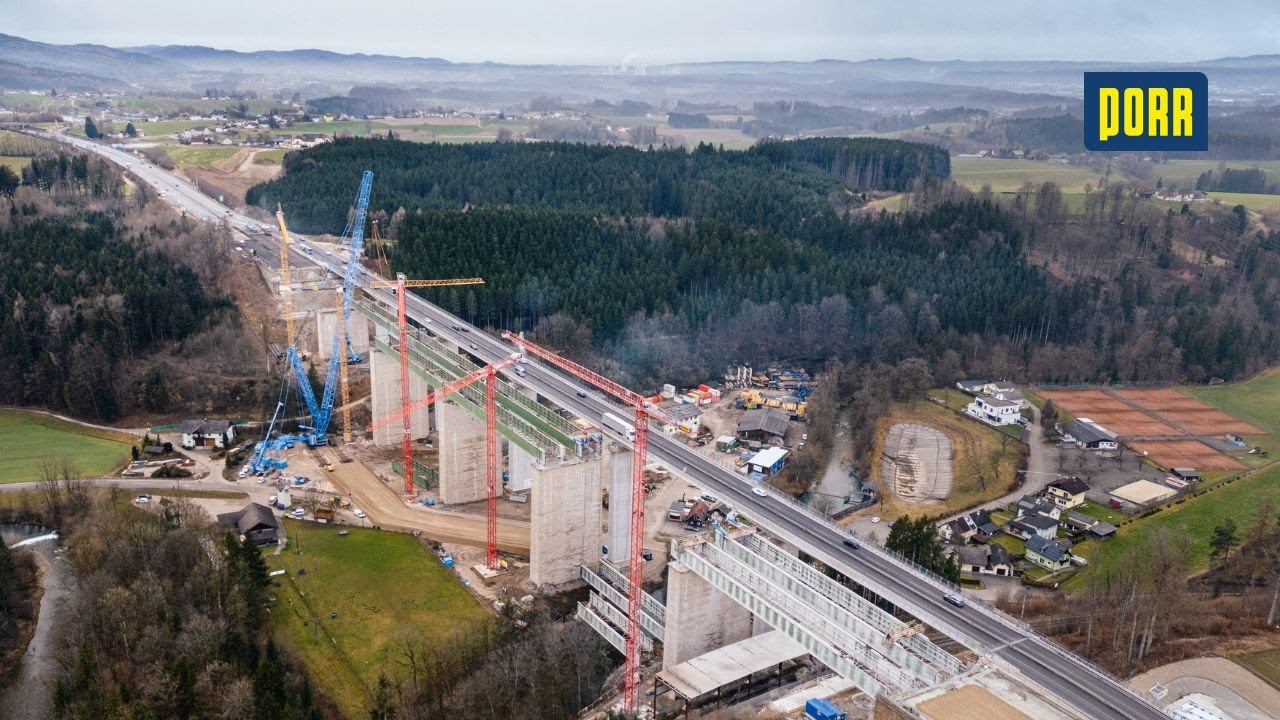 Verhub der höchsten Brücke der A1 Westautobahn 