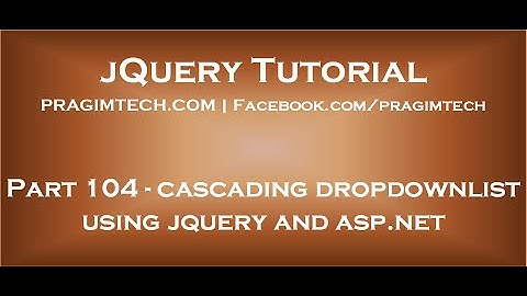 Cascading dropdownlist using jquery and asp net