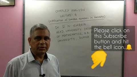 Complex Analysis, Lec-4,(Application of Complex numbers on Geometry), by Dr.D.N.Garain, For  B.Sc
