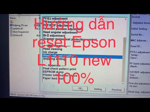 Bước thực hiện reset Epson C110 là gì?