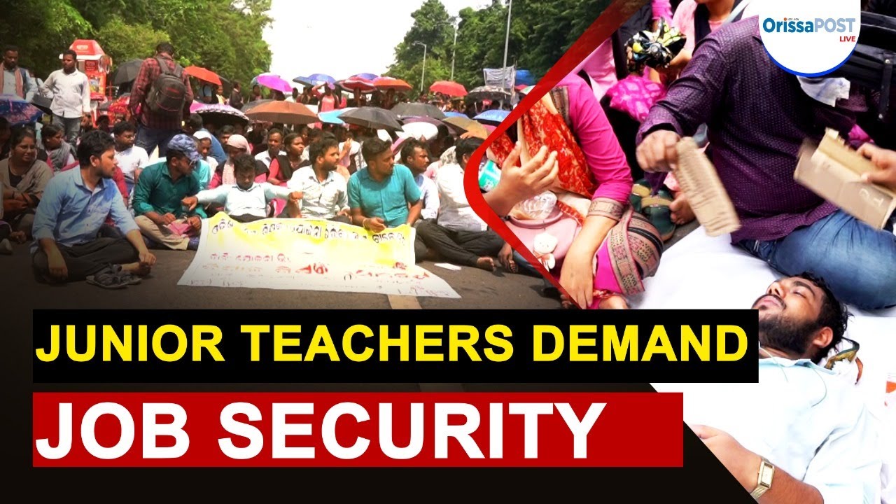 Junior teachers protest in Bhubaneswar | Demand job regularisation, end to contractual posts
