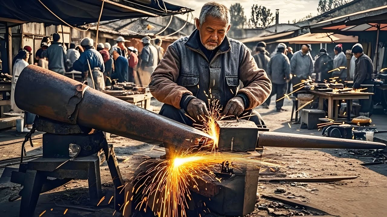 农村手艺人修锤子，工序复杂直接在火上烤，8元修复哐哐就是砸太猛了！ 【李哥乡村发现】