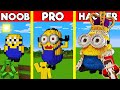 MINION Statue Build Battle In Minecraft - NOOB VS PRO CHALLENGE - Maizen Mizen Mazien Parody
