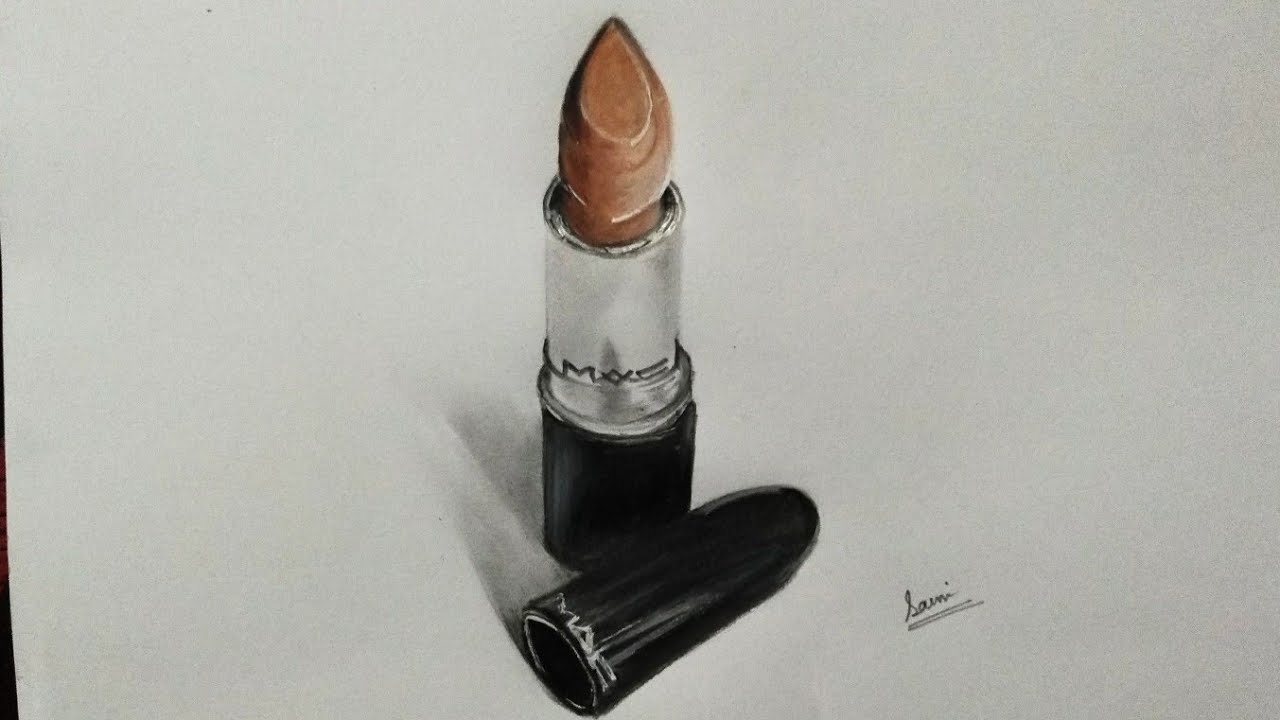 How to Draw a Simple Easy Realistic Matte Lipstickstep by step 