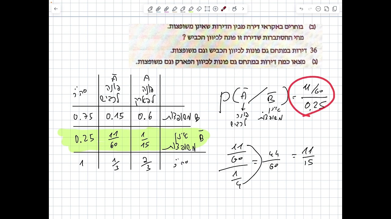 הסתברות טבלה דו מימדית 