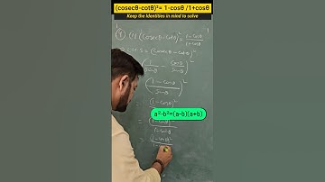 Ex:8.3, Q.4(i)#NCERT Maths#Introduction to Trigonometry#Prove (cosecθ-cotθ)²= 1-cosθ /1+cosθ
