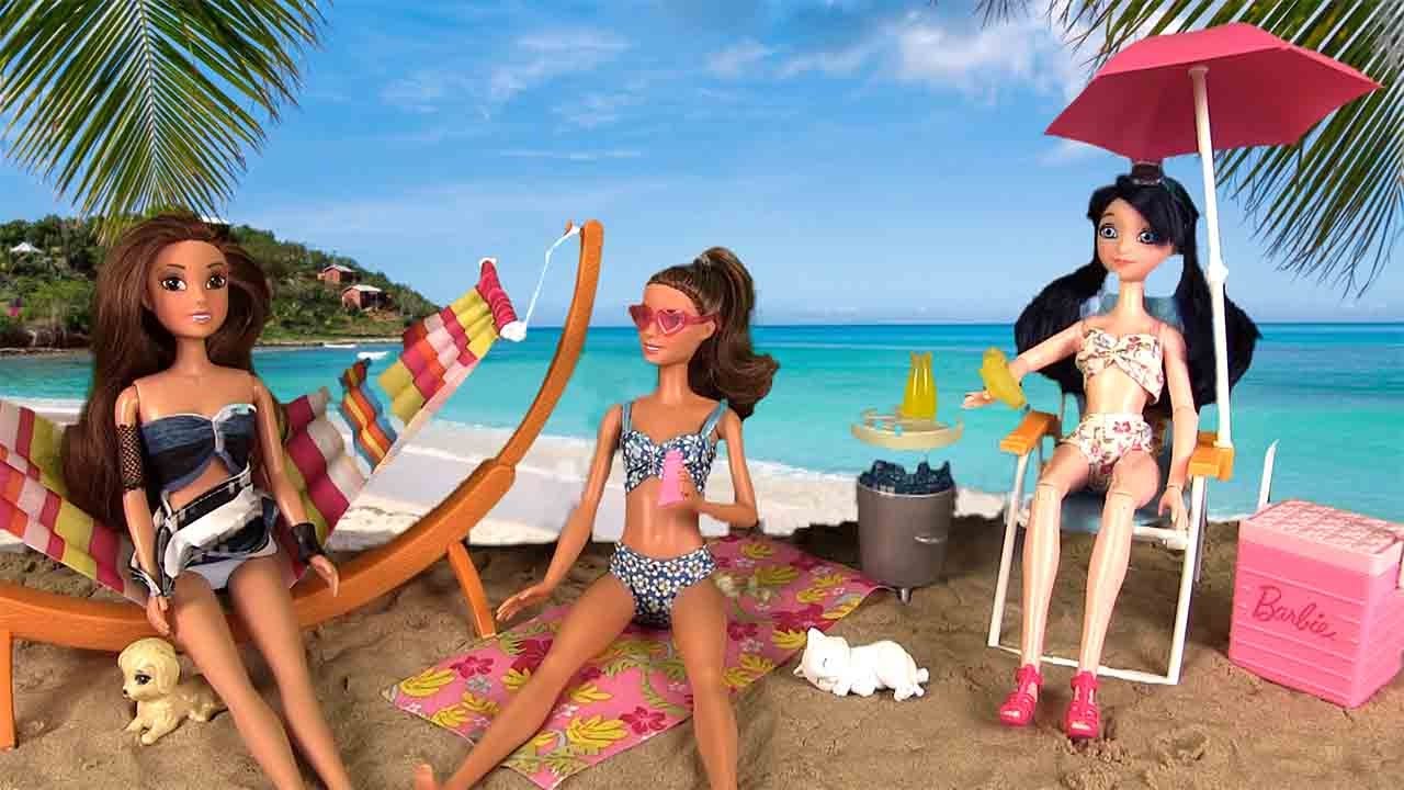 Barbie Episode Plage Histoires de Poupées Mickella et Edward 