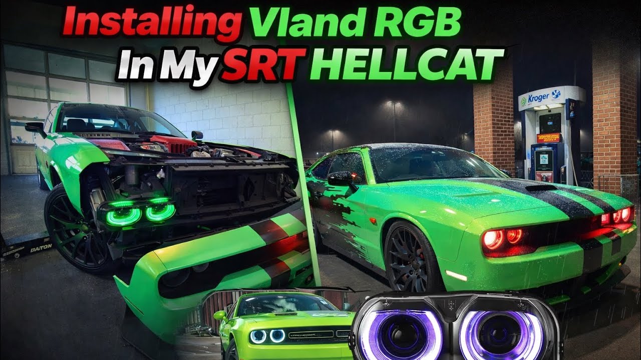 INSTALLING VLAND RBG HEADLIGHTS IN MY SRT HELLCAT - YouTube