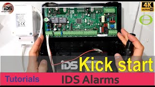 How to power up the IDS alarm panel from a battery when there is no electricity - kickstart function