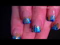 easy blue FOIL and gold GLITTER bling-bling nails: robin moses foiling nail art tutorial 441