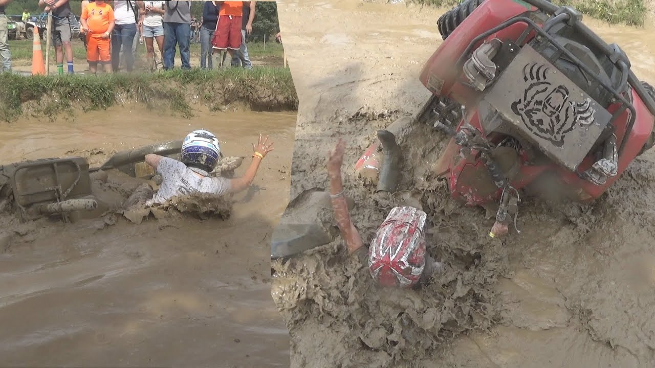 TEEN GIRLS SWAMPING WHEELERS ATV RACING!