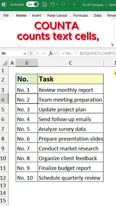 Excel Tips: Automate Numbering