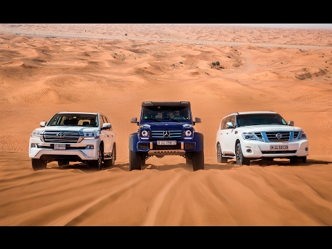 DRAG RACE | Mercedes-Benz G500 4×4² Vs. Toyota Land Cruiser Vs. Nissan Patrol
