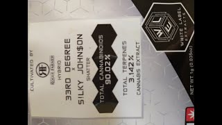 33rd Degree x Silky John$on shatter - extracted by White Label Extracts, cultivated by Rogue Farmer