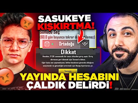 SASUKE'NİN YAYINDA HESABINI ÇALDIK!! ŞİFRESİNİ DEĞİŞTİRDİK (ÇILDIRTAN KIŞKIRTMA) | PUBG MOBILE