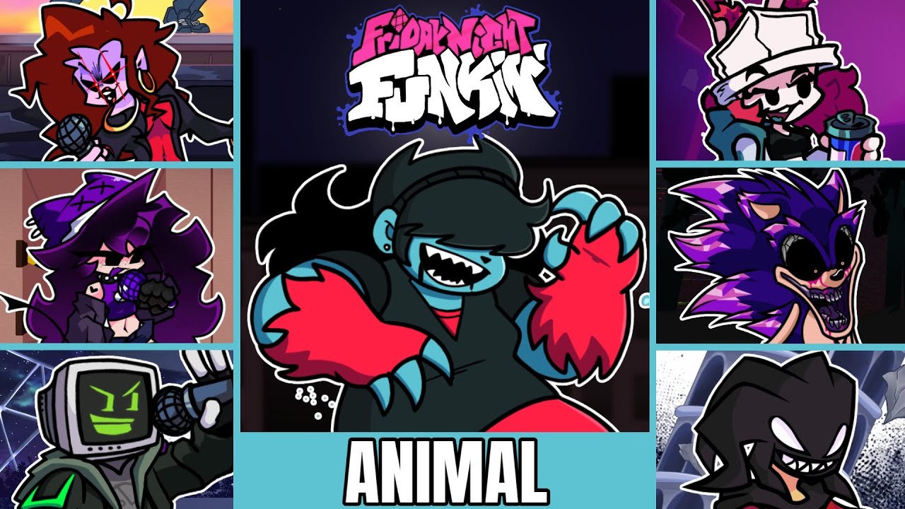 Friday Night Funkin (Hazy River) Animal But Every Turn Another Character Sings It!