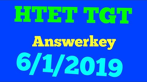 HTET TGT ANSWERKEY 6/1/2019 (english)