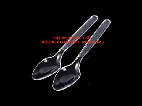 Video Thìa nhựa dùng 1 lần, thìa nhựa sử dụng một lần LH:... - youtube