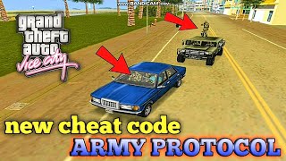 Cheat code for Army protocol|GTA vice city|