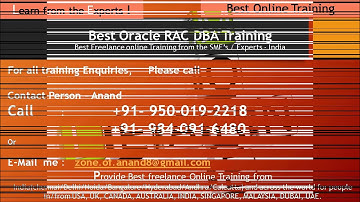 Oracle RAC DBA Training freelance online training in India