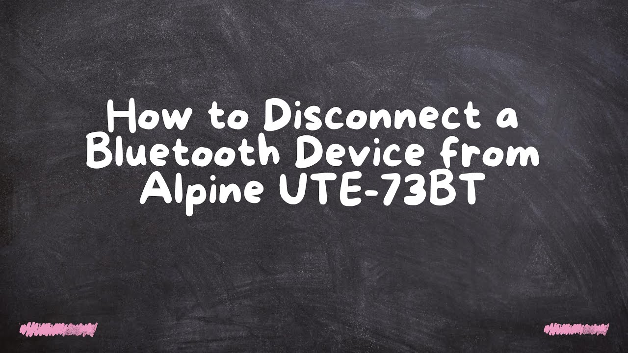 How to Disconnect a Bluetooth Device from Alpine UTE-73BT - YouTube