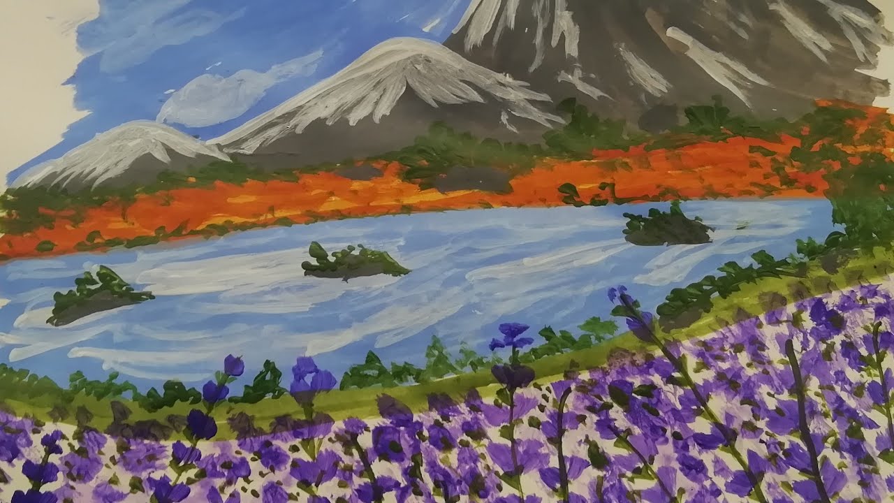 HOW TO DRAW LANDSCAPE |PAINTING TUTORIAL |STEP BY STEP - YouTube