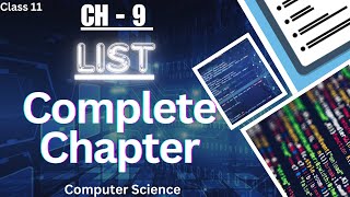 Ch 9 Class 11 Computer Science (Full Chapter)