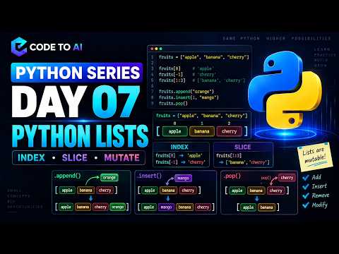 Python Series – Day 07 | Python Lists: Indexing, Slicing & Mutability