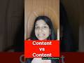 Content Vs Content Difference📌 #contentvscontent 😱 #shorts #vocabulary #englishgrammar #shortsviral
