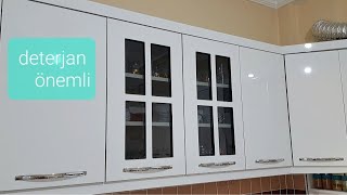 MUTFAK DOLABI TEMİZLİĞİ/Deterjan Önemli/Yağ/kir/leke/sararma