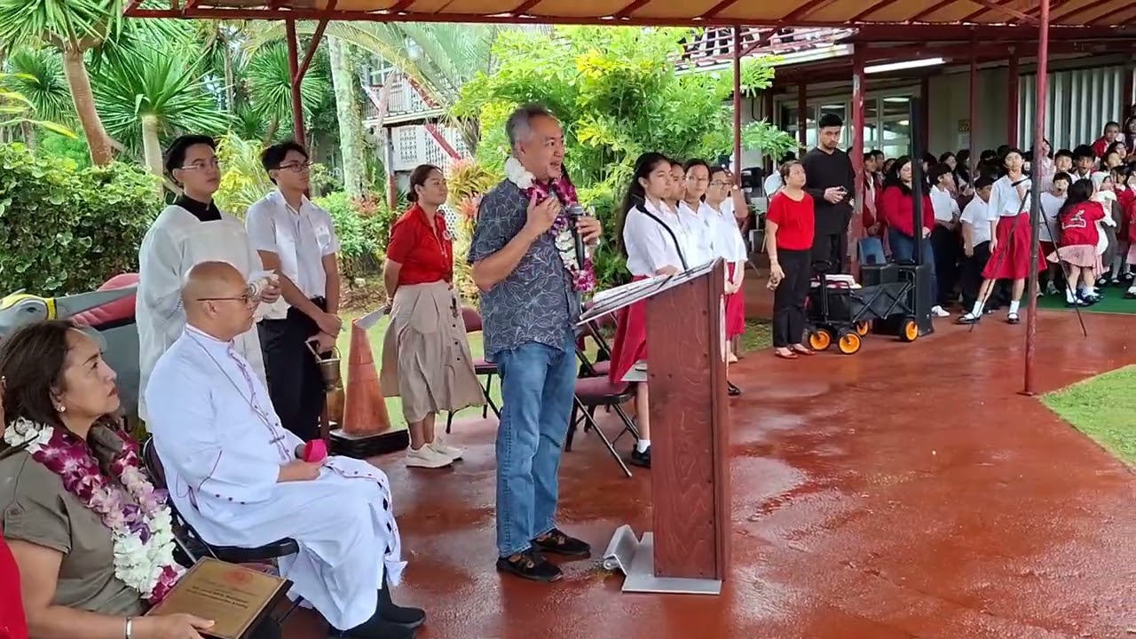 Donor commends Santa Barbara Catholic School community in Dededo, Guam