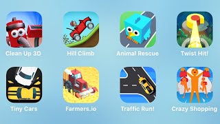 Clean Up 3D, Hill Climb, Animal Rescue, Twist Hit, Tiny Cars, Farmers.io, Traffic Run screenshot 2