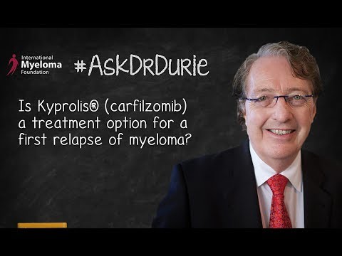 Is Kyprolis® (carfilzomib) a treatment option for a first relapse of myeloma?