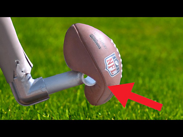 World's Longest Field Goal- Robot vs NFL Kicker class=