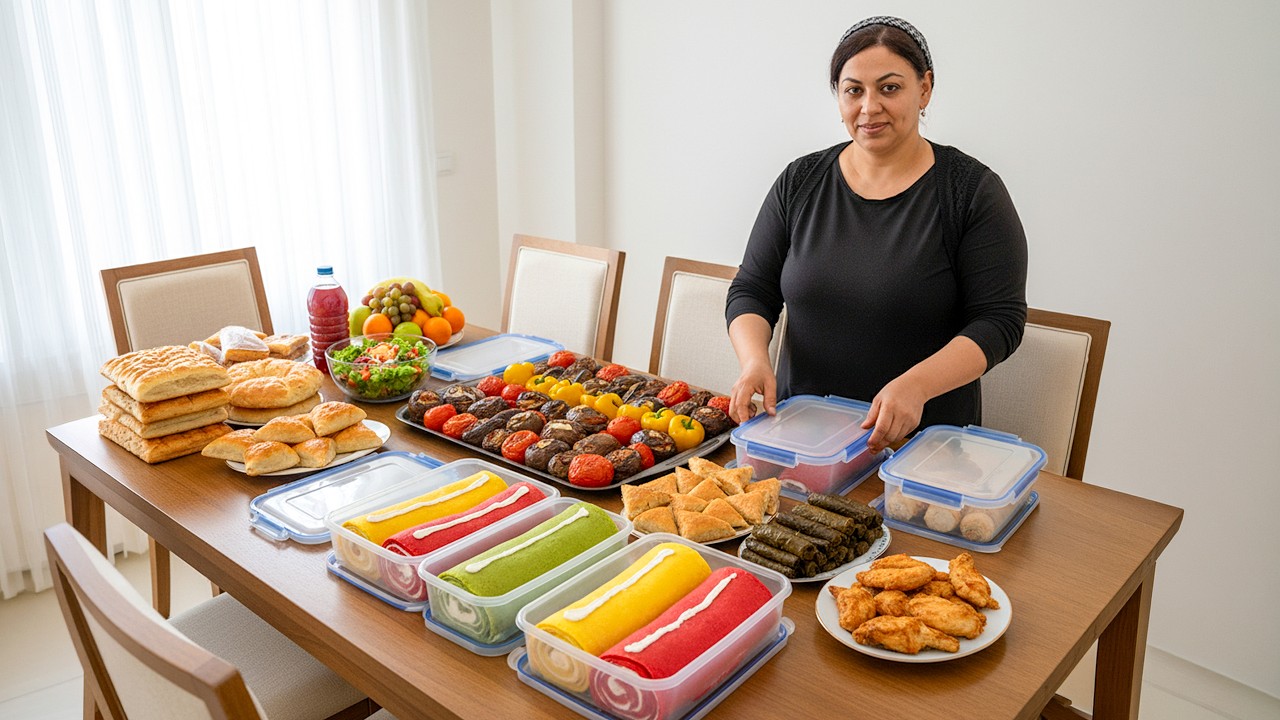 Мать приготовила 12 традиционных блюд перед отъездом сына в Турцию