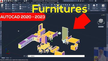 Fixtures And Furniture in AutoCAD Architecture 2020 - 2023 || Two Bedroom Apartment ( Episode 7 )