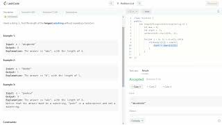 LeetCode Question #3   Longest Substring Without a Repeating Character