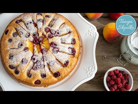 Йогуртовый Пирог с Персиками и Малиной | Peach & Raspberry Yogurt Cake | Tanya Shpilko
