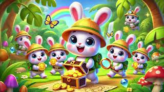 Baby Bunny Jungle Treasure 🗺️🐰 | Magical Adventure Hunt 🌴✨ | Cute Bunny Explorer Finds Hidden