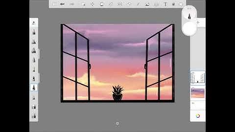 SCREEN RECORD VERSION of drawing Aesthetic cloud by window in Autodesk Sketchbook