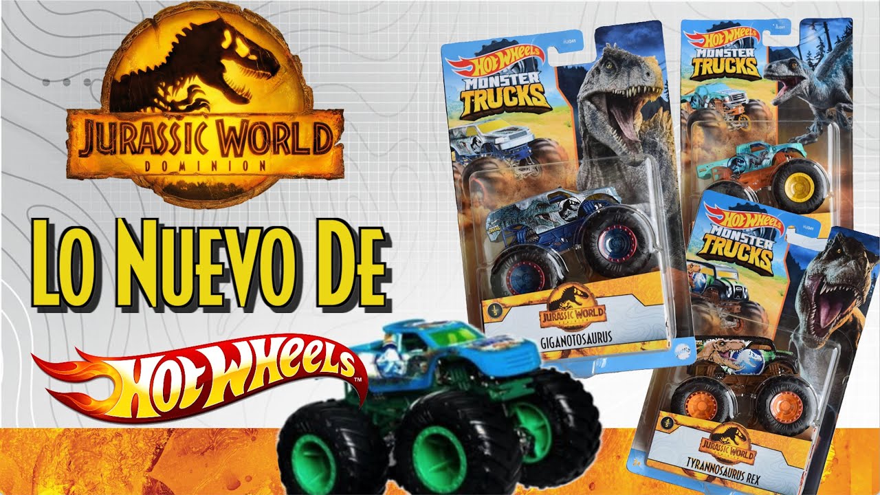 Nuevos Monter Trucks de Jurassic World Dominio, así como otros vehículos de...